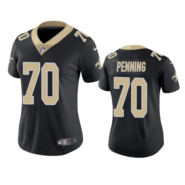 Women's New Orleans Saints #70 Trevor Penning Black Vapor Untouchable Limited Stitched Jersey(Run Small)